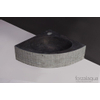 Forzalaqua Turino lave-mains - 30x30x10cm - trou de robinet au centre - pierre bleue ciselé (anthracite) SW67664